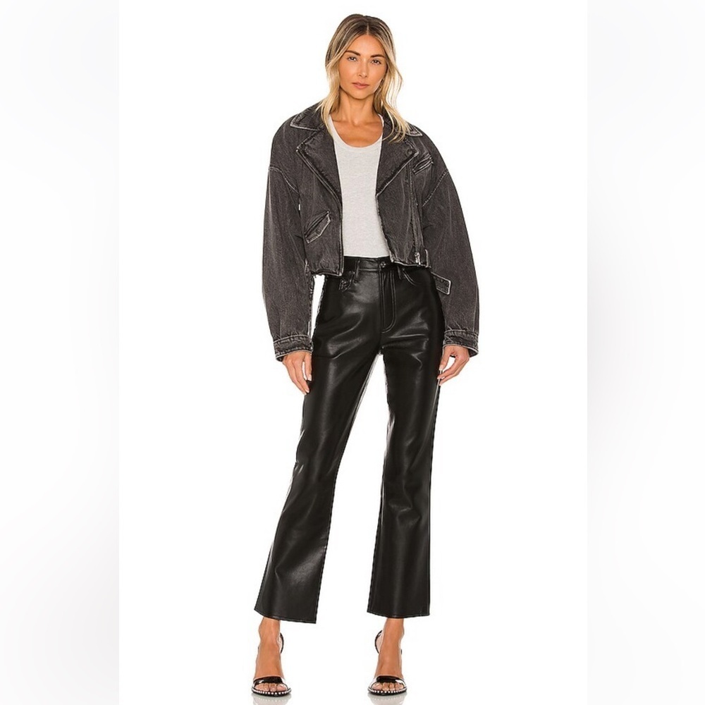 AGOLDE Recycled Leather Relaxed Boot Pant in Detox